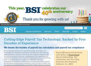 How bsi.com looks like on a tablet such as an iPad.