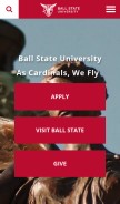 How bsu.edu looks like on a mobile device such as an iPhone.