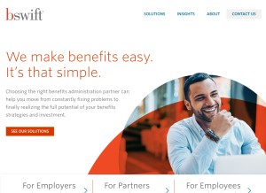 How bswift.com looks like on a tablet such as an iPad.