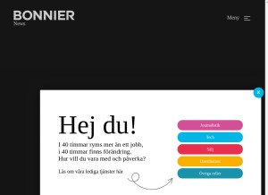 How btdmtech.se looks like on a tablet such as an iPad.
