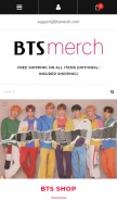 How btsmerch.com looks like on a mobile device such as an iPhone.