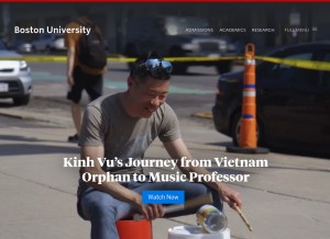 How bu.edu looks like on a tablet such as an iPad.
