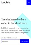 How bubbleapps.io looks like on a mobile device such as an iPhone.