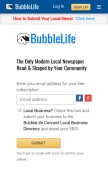 How bubblelife.com looks like on a mobile device such as an iPhone.