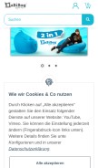 How bubibag.de looks like on a mobile device such as an iPhone.