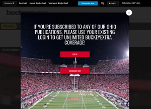 How buckeyextra.com looks like on a tablet such as an iPad.