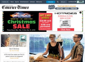 How buckscountycouriertimes.com looks like on a tablet such as an iPad.