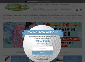 How budgetgolf.com looks like on a tablet such as an iPad.