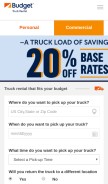 How budgettruck.com looks like on a mobile device such as an iPhone.