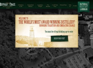 How buffalotracedistillery.com looks like on a tablet such as an iPad.