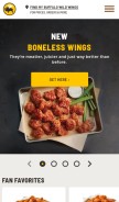 How buffalowildwings.com looks like on a mobile device such as an iPhone.