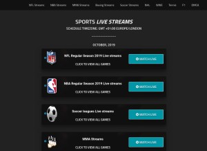 How buffstream.live looks like on a tablet such as an iPad.
