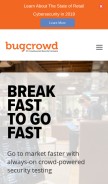 How bugcrowd.com looks like on a mobile device such as an iPhone.