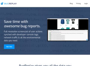 How bugreplay.com looks like on a tablet such as an iPad.