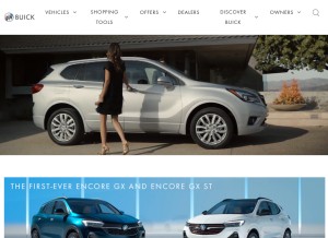 How buick.com looks like on a tablet such as an iPad.