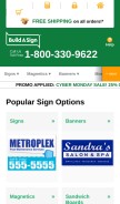 How buildasign.com looks like on a mobile device such as an iPhone.