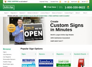 How buildasign.com looks like on a tablet such as an iPad.