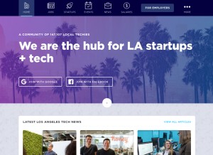 How builtinla.com looks like on a tablet such as an iPad.