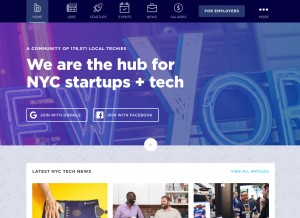 How builtinnyc.com looks like on a tablet such as an iPad.