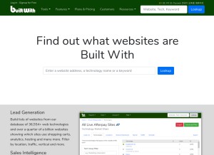 How builtwith.com looks like on a tablet such as an iPad.