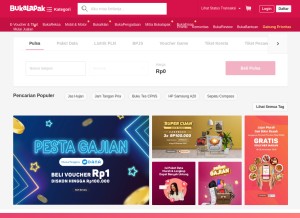 How bukalapak.com looks like on a tablet such as an iPad.