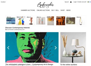 How bukowskis.com looks like on a tablet such as an iPad.
