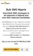How bulksmsnigeria.com looks like on a mobile device such as an iPhone.
