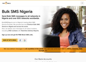 How bulksmsnigeria.com looks like on a tablet such as an iPad.