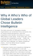 How bulletinintelligence.com looks like on a mobile device such as an iPhone.