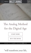 How bulletjournal.com looks like on a mobile device such as an iPhone.