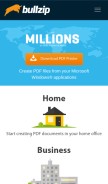 How bullzip.com looks like on a mobile device such as an iPhone.