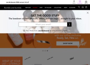 How bumbleandbumble.com looks like on a tablet such as an iPad.