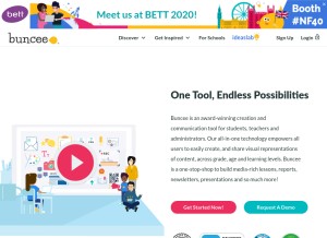 How buncee.com looks like on a tablet such as an iPad.