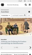 How bundestag.de looks like on a mobile device such as an iPhone.