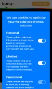 How bunq.com looks like on a mobile device such as an iPhone.