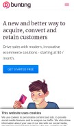 How bunting.com looks like on a mobile device such as an iPhone.