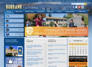 How burbankca.gov looks like on a tablet such as an iPad.