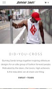 How burningsands.com looks like on a mobile device such as an iPhone.