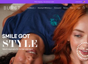 How burstoralcare.com looks like on a tablet such as an iPad.