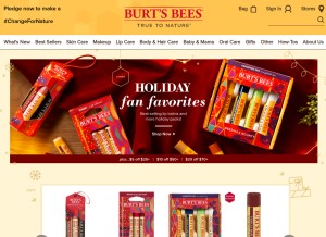 How burtsbees.com looks like on a tablet such as an iPad.