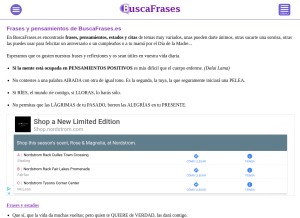 How buscafrases.es looks like on a tablet such as an iPad.