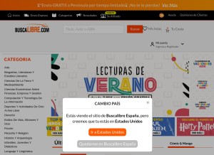 How buscalibre.es looks like on a tablet such as an iPad.