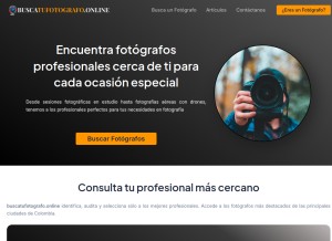 How buscatufotografo.online looks like on a tablet such as an iPad.