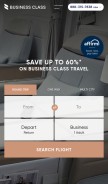 How business-class.com looks like on a mobile device such as an iPhone.