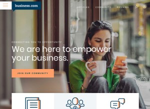 How business.com looks like on a tablet such as an iPad.