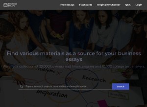 How businessays.net looks like on a tablet such as an iPad.