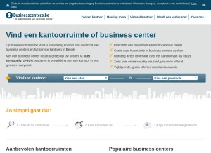 How businesscenters.be looks like on a tablet such as an iPad.