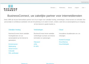 How businessconnect.nl looks like on a tablet such as an iPad.