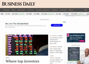 How businessdailyafrica.com looks like on a tablet such as an iPad.