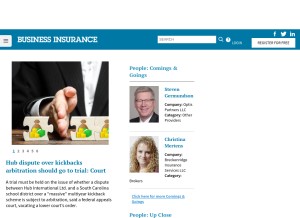 How businessinsurance.com looks like on a tablet such as an iPad.